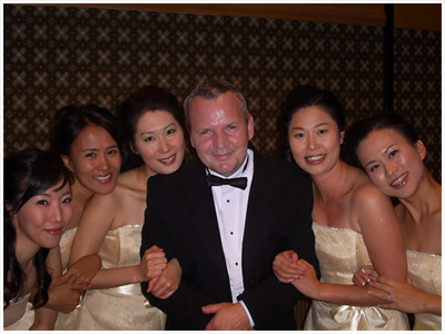 Dean with bride and bridesmaids